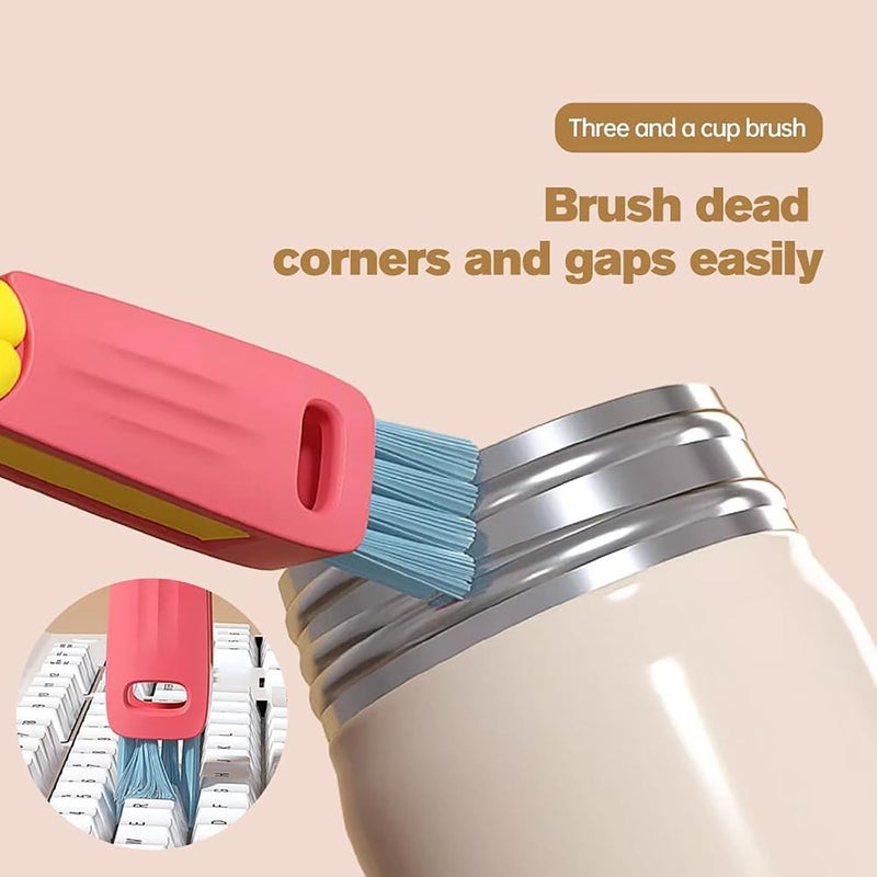 SWIUKPHE 3 in 1 Cup Lid Gap Cleaning Brush Set, Multifunctional Bottle Cleaning Brush, Cup Lid Gap Cleaner, Home Kitchen Crevice Brush Tools, Multicolor, 3 Pcs - Image 5