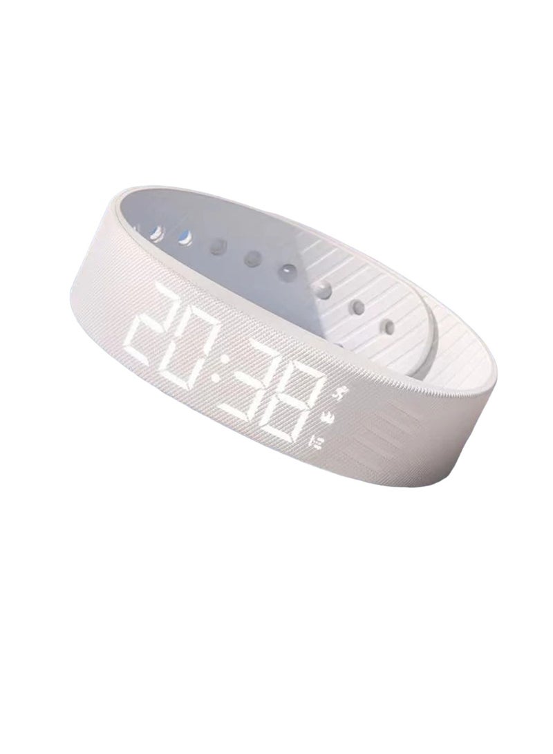 AROAQ Smart Watch Sports Bracelet, Water Proof Fitness Tracker Smart Bracelet, Digital Sports Watch With Vibrating Alarm Clock Running Step Counting, Smart Intelligent Step Bracelet For Boys Girls, (White) - Image 1