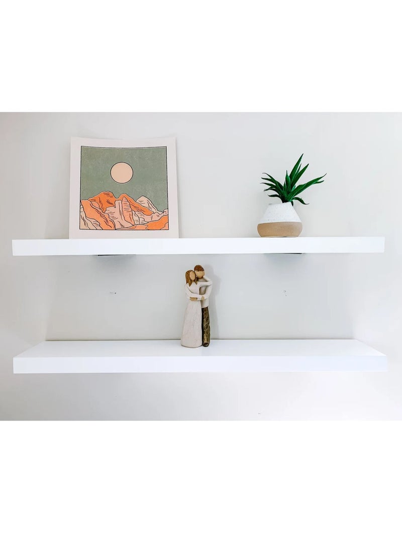 DubaiGallery 2 Pcs Set Floating Shelf, Wall Shelf for Photos, Decorations, in Living Room, Kitchen, Hallway, Bedroom, Bathroom  - Image 1