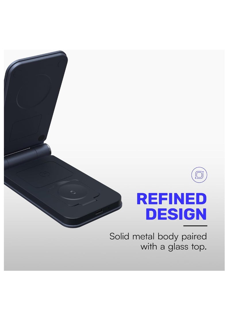 Digi Core 3 في 1 محطة شحن لاسلكية محمولة Magplus شاحن لاسلكي متوافق مع شاحن ساعة iphone 15/14/13/12 - Image 2