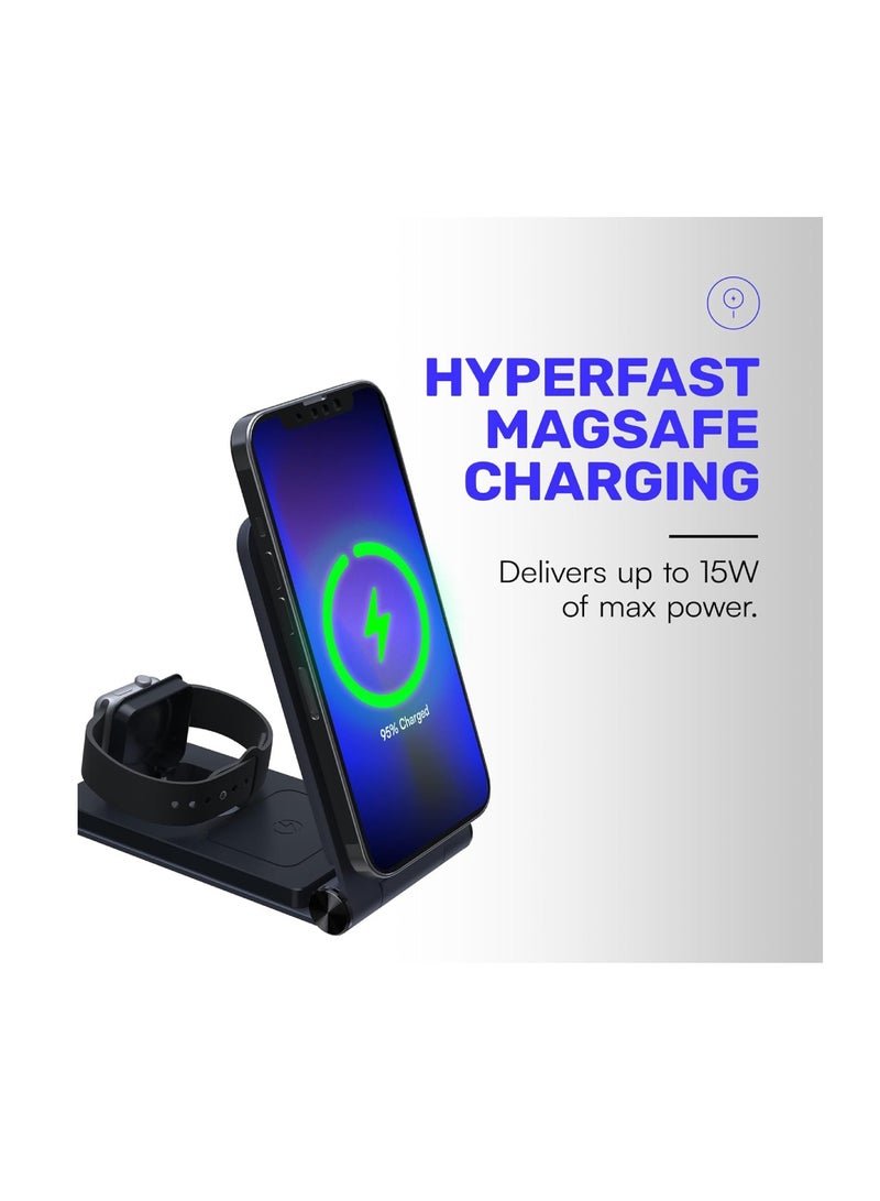 Digi Core 3 في 1 محطة شحن لاسلكية محمولة Magplus شاحن لاسلكي متوافق مع شاحن ساعة iphone 15/14/13/12 - Image 3