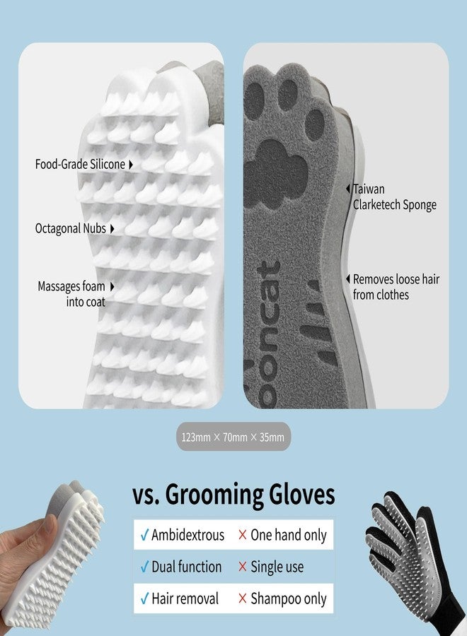 Mooncat Waterless Cat Shampoo + 2-in-1 Cat Bath Brush Set, No Rinse Dry Foam Bath for Short Hair Cats & Kittens, SGS-Tested Lick-Safe, Veterinarian Approved & pH-Balanced, Brush, 5 oz - Image 5