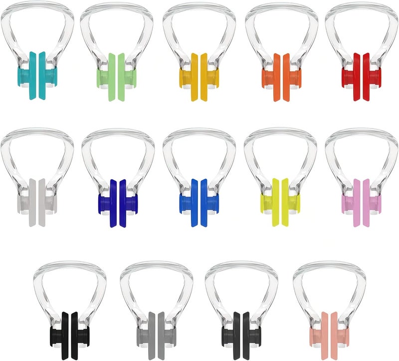 Hurdilen Swimming Nose Clip, 14 Packs Swim Nose Plugs with Waterproof Silica Gel for Kids (Age 7+) and Adults, Multi-Color - Image 1