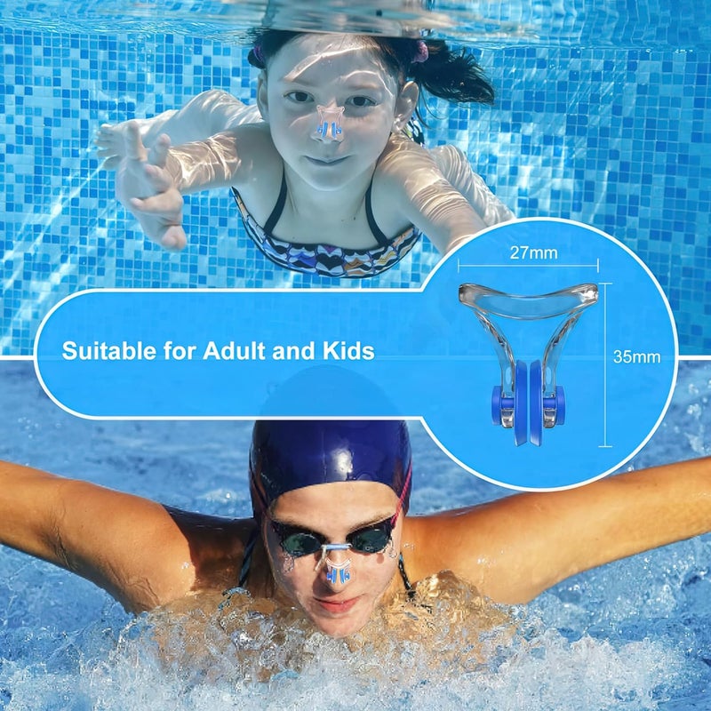 Hurdilen Swimming Nose Clip, 14 Packs Swim Nose Plugs with Waterproof Silica Gel for Kids (Age 7+) and Adults, Multi-Color - Image 4