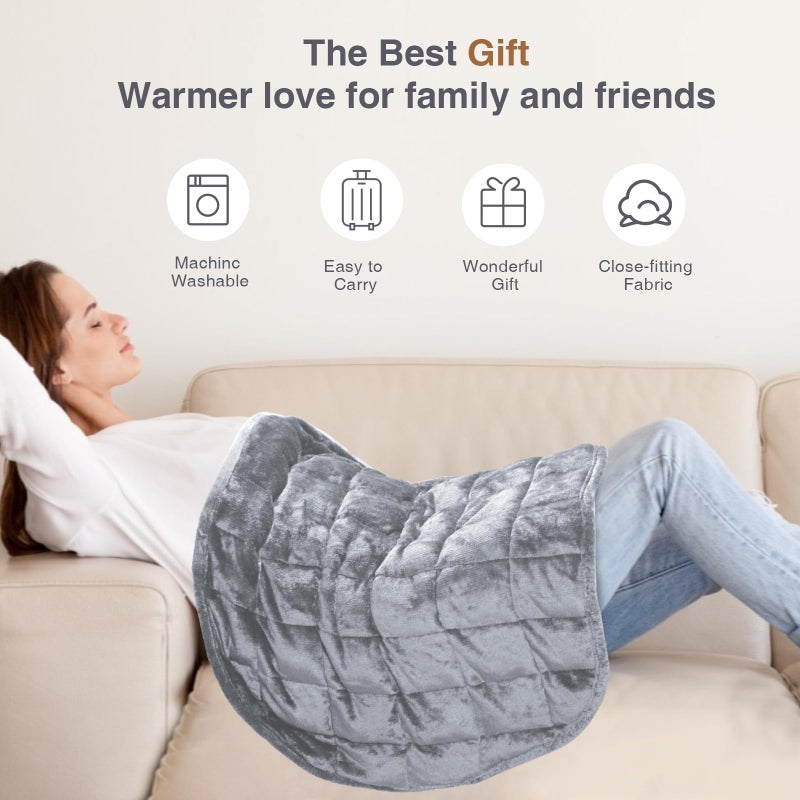 Alomidds Weighted Lap Blanket 7lbs  Cozy Breathable Flannel Weighted Lap Pad for Adults  Small Weighted Blanket for Travel  Sleeping  Couch  Green  29"" x 24"" - Image 4