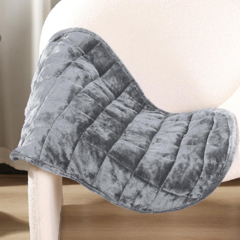 Alomidds Weighted Lap Blanket 7lbs  Cozy Breathable Flannel Weighted Lap Pad for Adults  Small Weighted Blanket for Travel  Sleeping  Couch  Green  29"" x 24"" - Image 1