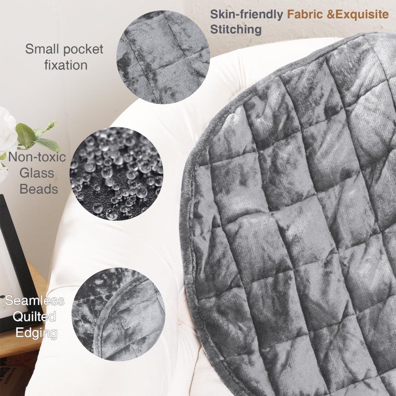 Alomidds Weighted Lap Blanket 7lbs  Cozy Breathable Flannel Weighted Lap Pad for Adults  Small Weighted Blanket for Travel  Sleeping  Couch  Green  29"" x 24"" - Image 3