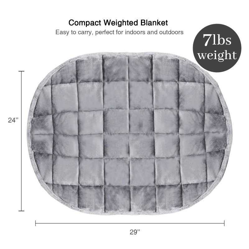 Alomidds Weighted Lap Blanket 7lbs  Cozy Breathable Flannel Weighted Lap Pad for Adults  Small Weighted Blanket for Travel  Sleeping  Couch  Green  29"" x 24"" - Image 5