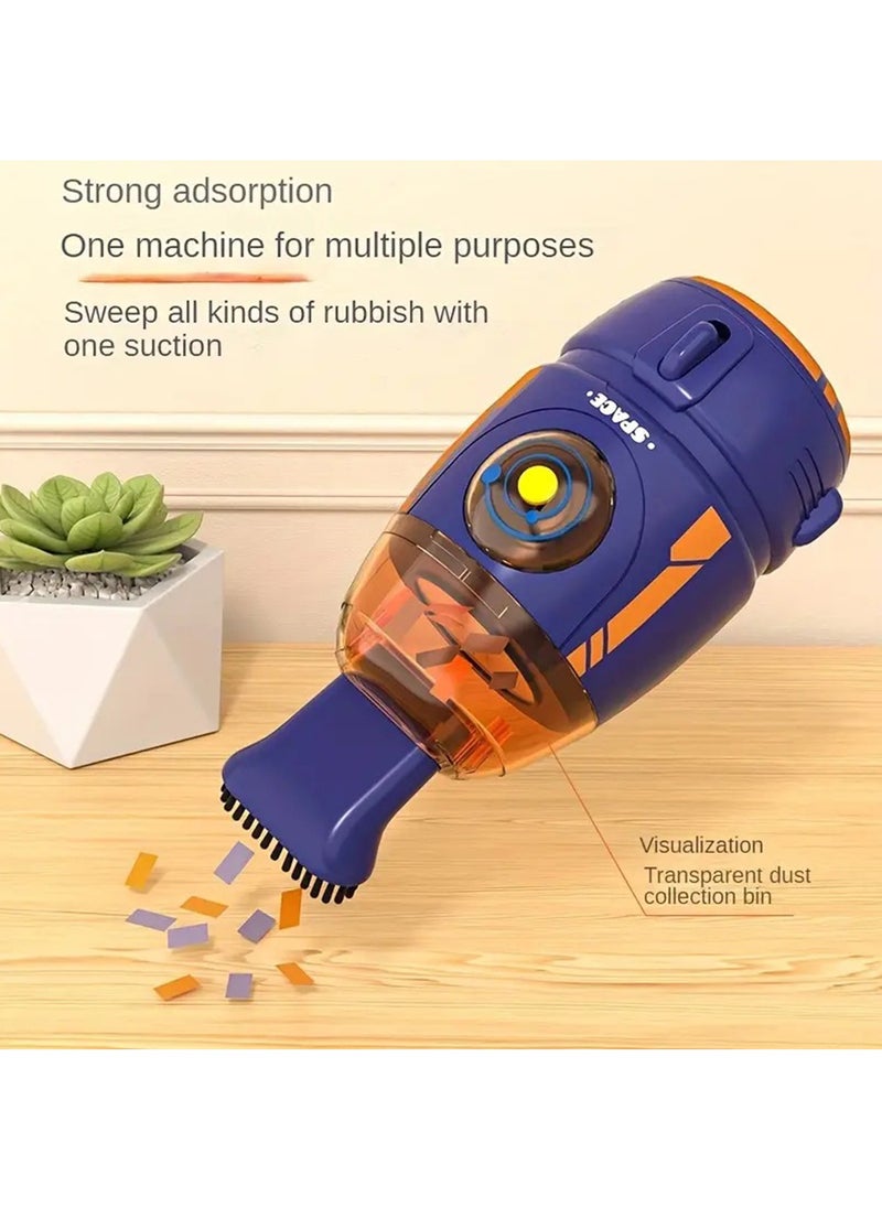 Compact Desktop Vacuum Cleaner - Easy to Use, Lightweight, and Portable - Perfect for Quick Cleanups and Small Spaces, Ash for Laptop, Keyboard, Computer,Car and Desk (Orange White)