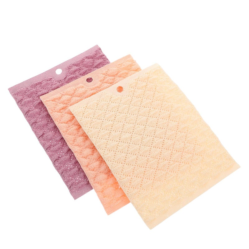 3pcs Thick Absorbent Dish Towels Set Reusable Washable Kitchen Cleaning Rags Multi Color - Image 2