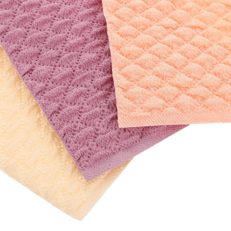 3pcs Thick Absorbent Dish Towels Set Reusable Washable Kitchen Cleaning Rags Multi Color - Image 4