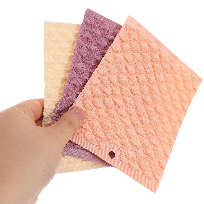 3pcs Thick Absorbent Dish Towels Set Reusable Washable Kitchen Cleaning Rags Multi Color - Image 5