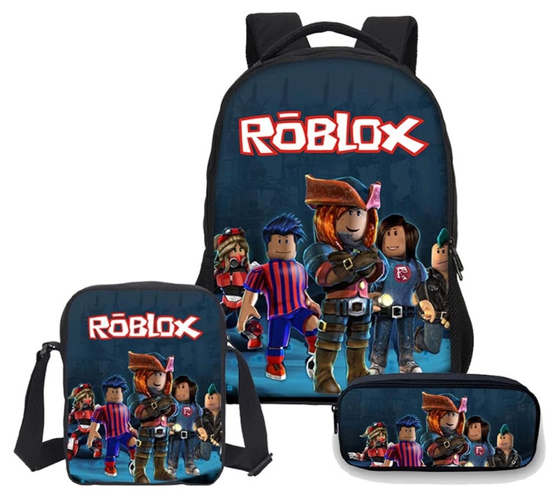 الكوتش حقيبة ظهر Roblox   مع حافظة أقلام وحقيبة ملحقات صغيرة حقيبة ظهر للطلاب حقيبة مدرسية للأطفال الأولاد هدايا عشاق الألعاب - Image 1