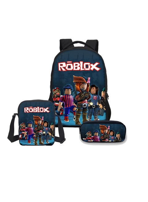 Roblox Backpack with Pencil Case and Small Accessory Bag Student Backpack School Bag for Kids Boys Game Lovers Gifts