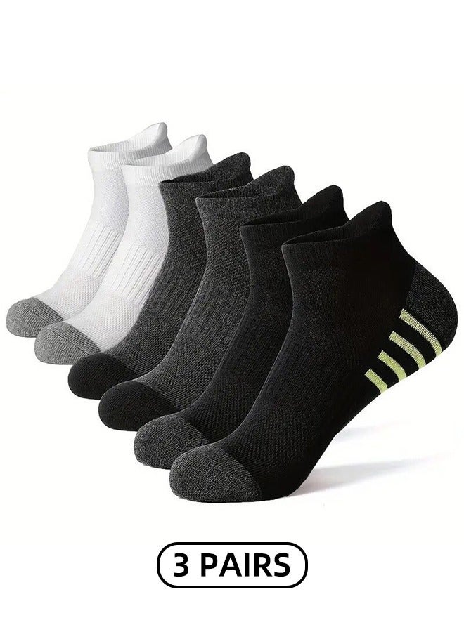 High Performance Basketball Socks - Breathable Mesh Cushioning Invisible Socks - Ankle Compression Socks For Men And Women Running Sports Socks 3 Pairs Men'S Cotton Moisture Wicking Cushioning Ankle Socks  - Image 1