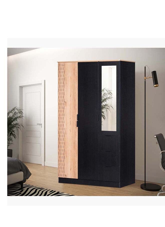 Home Box - Jordan 3-Door Wardrobe With 3 Drawers And Mirror 120x206.5x55.5 cm - Image 1