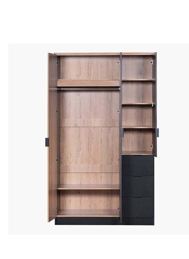 Home Box - Jordan 3-Door Wardrobe With 3 Drawers And Mirror 120x206.5x55.5 cm - Image 1