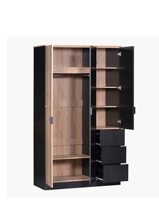 Home Box - Jordan 3-Door Wardrobe With 3 Drawers And Mirror 120x206.5x55.5 cm - Image 1
