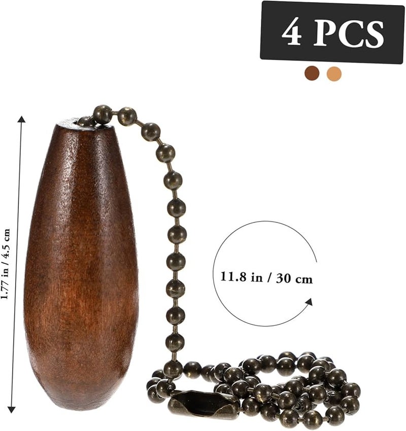 أجهزة تمديد سلسلة مروحة السقف 4 قطع مع قلادات كرة معدنية تشطيب فضي برونزي - Image 4