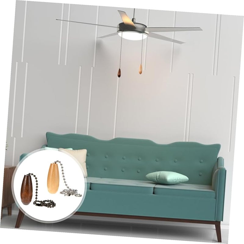 أجهزة تمديد سلسلة مروحة السقف 4 قطع مع قلادات كرة معدنية تشطيب فضي برونزي - Image 5