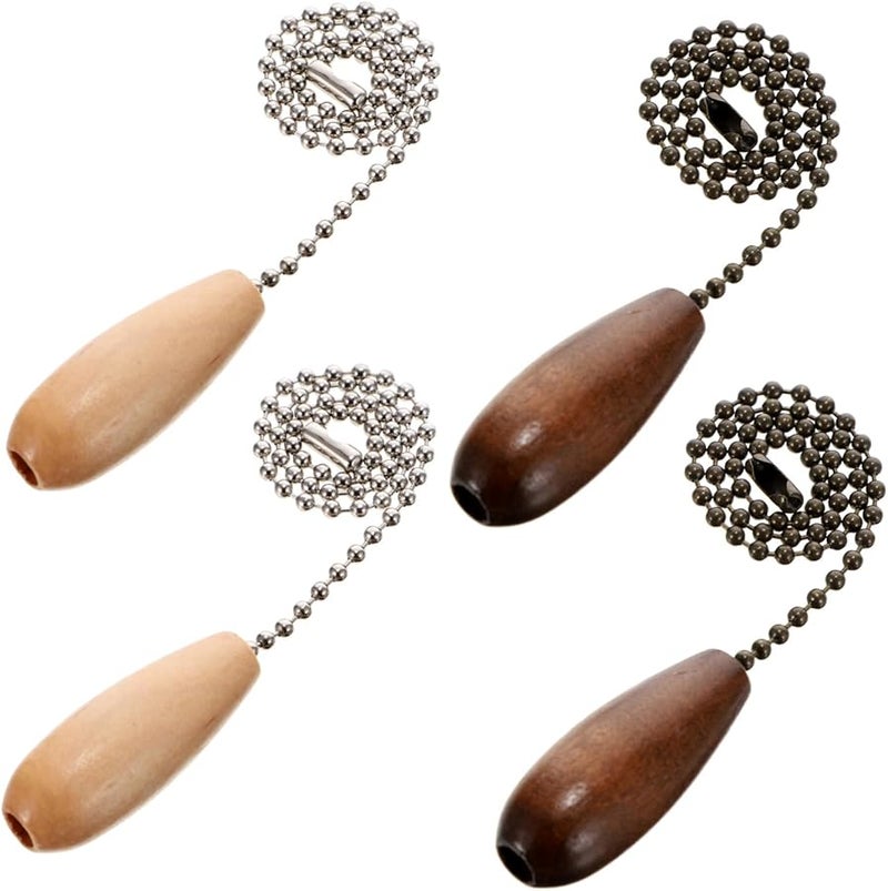 أجهزة تمديد سلسلة مروحة السقف 4 قطع مع قلادات كرة معدنية تشطيب فضي برونزي - Image 1