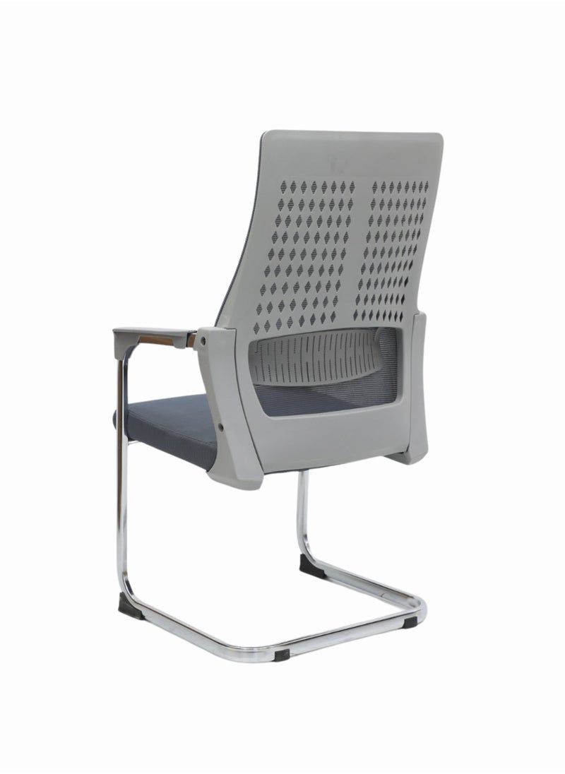 KARNAK Karnak Visitor Chair Ergonomic Modern Home Computer Chair Fixed Mesh Office Executive Chair With Armrest 504V-Grey  - Image 2