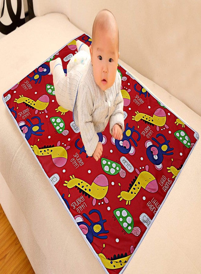 GOOD LUCK Goodluck Cotton, Plastic, Microfiber Sleeping Mat Waterproof Foam Cushioned - Set of 4 (Medium (3 to 6 mnth)) - Image 3