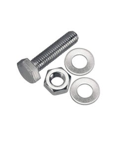 Generic 12 pcs Hex Head Screw Bolts Nuts & Washers Fully Thread GI Plain Finish Bolt Set. (14, 20MM)  - Image 3