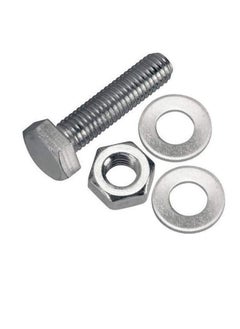 Generic 12 pcs Hex Head Screw Bolts Nuts & Washers Fully Thread GI Plain Finish Bolt Set. (14, 20MM)  - Image 2
