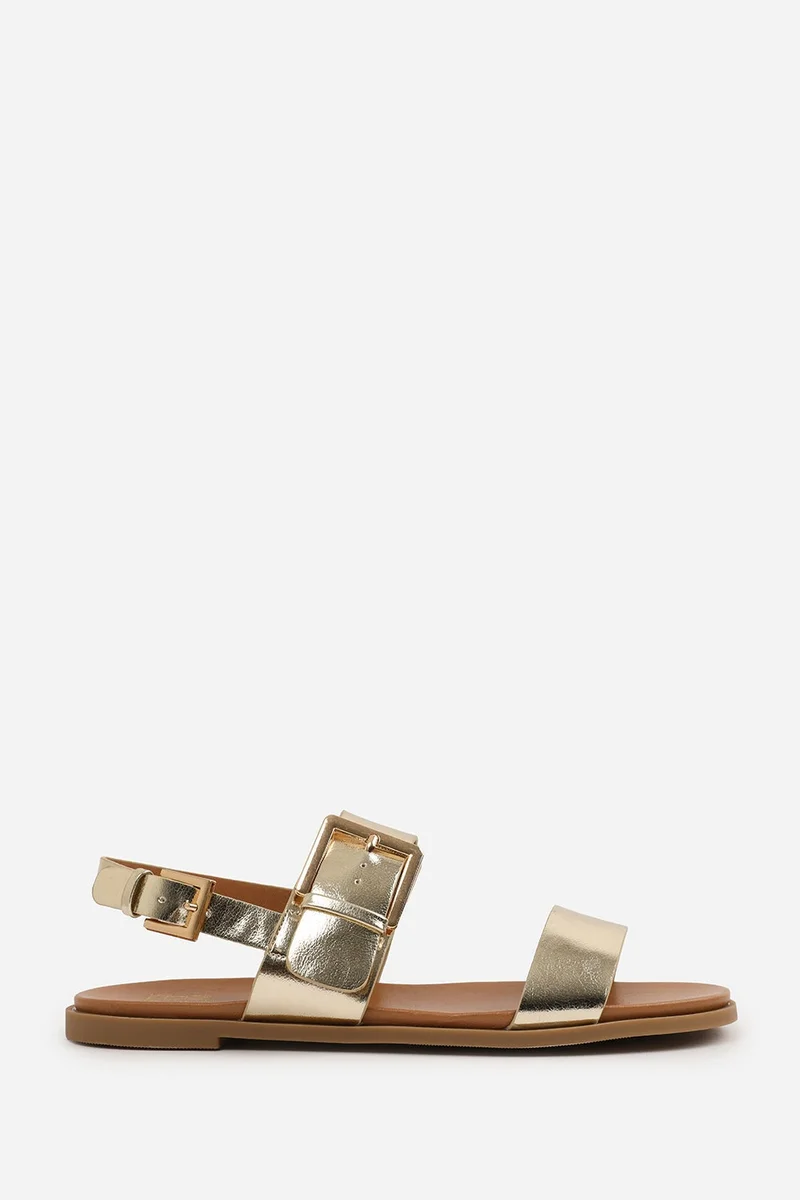 Where's That From 'Uma' Wide Fit Classic Flat Sandals With Strap And Buckle Detail