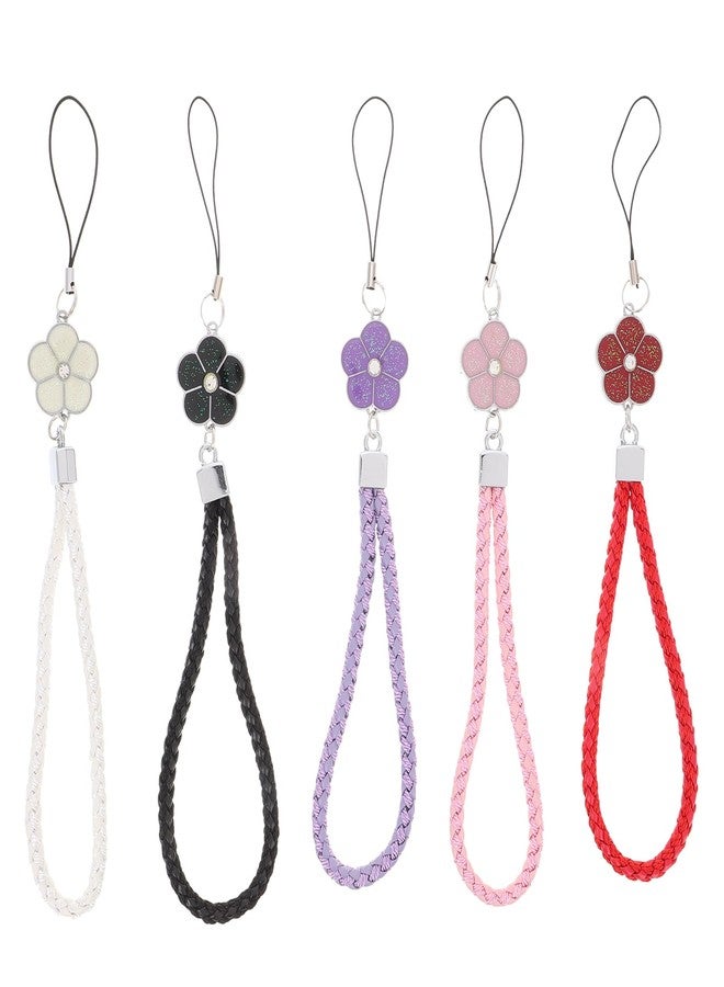 TENDYCOCO 5pcs Cell Phone Lanyard Key Chain Camera Lanyard Red s Keychain Phone Charms Wrist Strap Crystal Strap Hanging Rope Chain Plum Mobile Strap - Image 1
