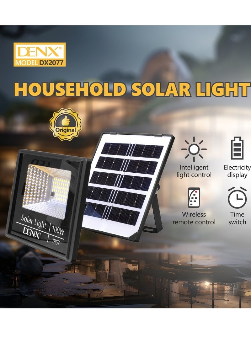 Denx 100W Solar LED Light Spotlight Black  - Image 4