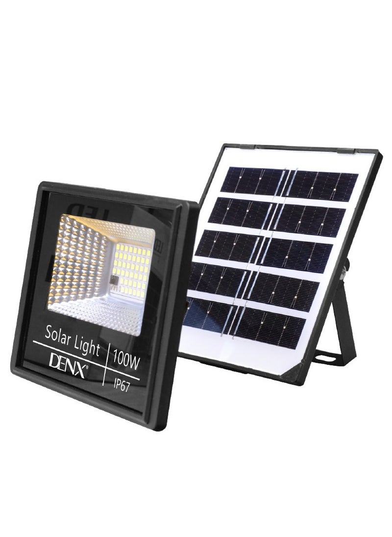 Denx 100W Solar LED Light Spotlight Black  - Image 1
