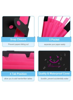 Royee 3 Piece Paper Expanding File Folder 5 Expandable Pockets Accordion Document Organizer  - Image 4