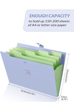 Royee 3 Piece Paper Expanding File Folder 5 Expandable Pockets Accordion Document Organizer  - Image 2