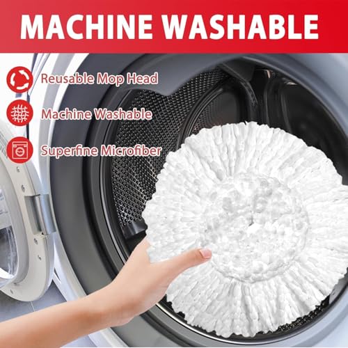 Exvito EasyWring Microfiber Spin Mop & Bucket Floor Cleaning System – Hands-Free Wringing, Super Absorbent Microfiber Heads (2 Refills) Deep Cleaning for Hardwood & Tile for Home & Office Use - Image 5