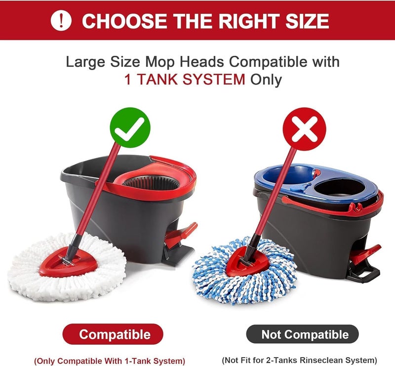 Exvito EasyWring Microfiber Spin Mop & Bucket Floor Cleaning System – Hands-Free Wringing, Super Absorbent Microfiber Heads (2 Refills) Deep Cleaning for Hardwood & Tile for Home & Office Use - Image 3