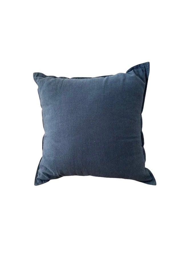 LUNA Home 1  Piece 50*50cm Size, 100% Linen Cushion Cover, Solid Blue. - Image 1