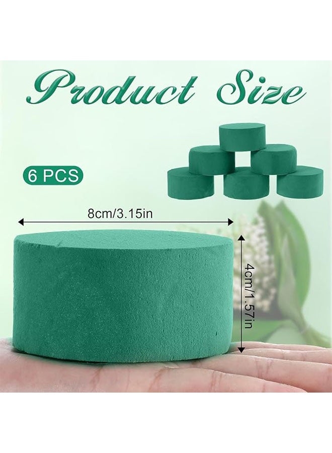 Happy D 6PCS Round Floral Foam Blocks, 8x4cm Cylinder Wet Dry Floral Foam, Florist Foam Block for Fresh and Artificial Flower, Ideal for Room Decor, Weddings, Party, Floristry Displays and Designs - Image 2