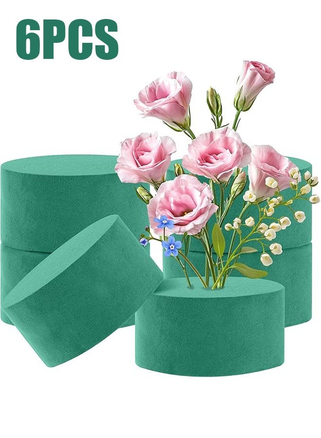 Happy D 6PCS Round Floral Foam Blocks, 8x4cm Cylinder Wet Dry Floral Foam, Florist Foam Block for Fresh and Artificial Flower, Ideal for Room Decor, Weddings, Party, Floristry Displays and Designs - Image 1