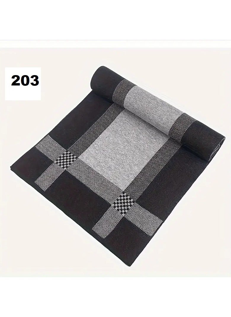 Men's Scarf Made of cotton and Wool Blend, Thick Elastic Keffiyeh Resistant to Wind and Cold, Keffiyeh with a Square Geometric Design, suitable for Formal Jackets and Coats, an Ideal Gift for the Fall and Winter Season, 180*30 cm - pzsku/ZB623DE1C292FF72651B8Z/45/_/1736653269/59d0c431-11b1-49e4-acce-3a8ba3b3074a