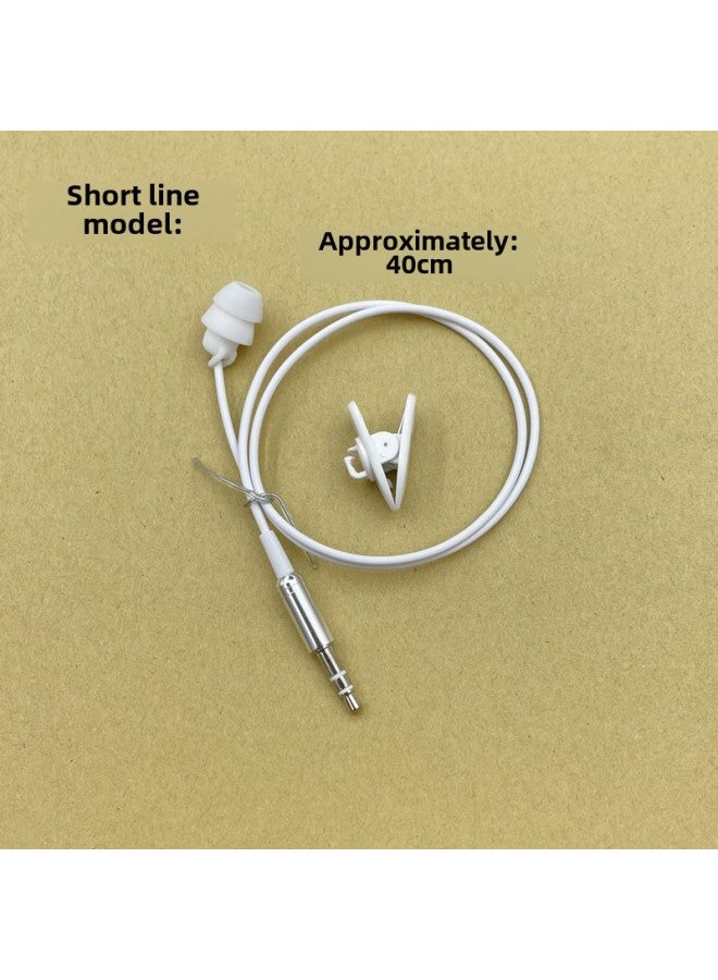 Short-term Unilateral Earphone Silicone In-ear Type Wheat-free 3.5 Round Neck Clip Type Bluetooth Audio Receiver MP3 Universal-Color:40cm Unilateral Headphone Line White  - Image 1