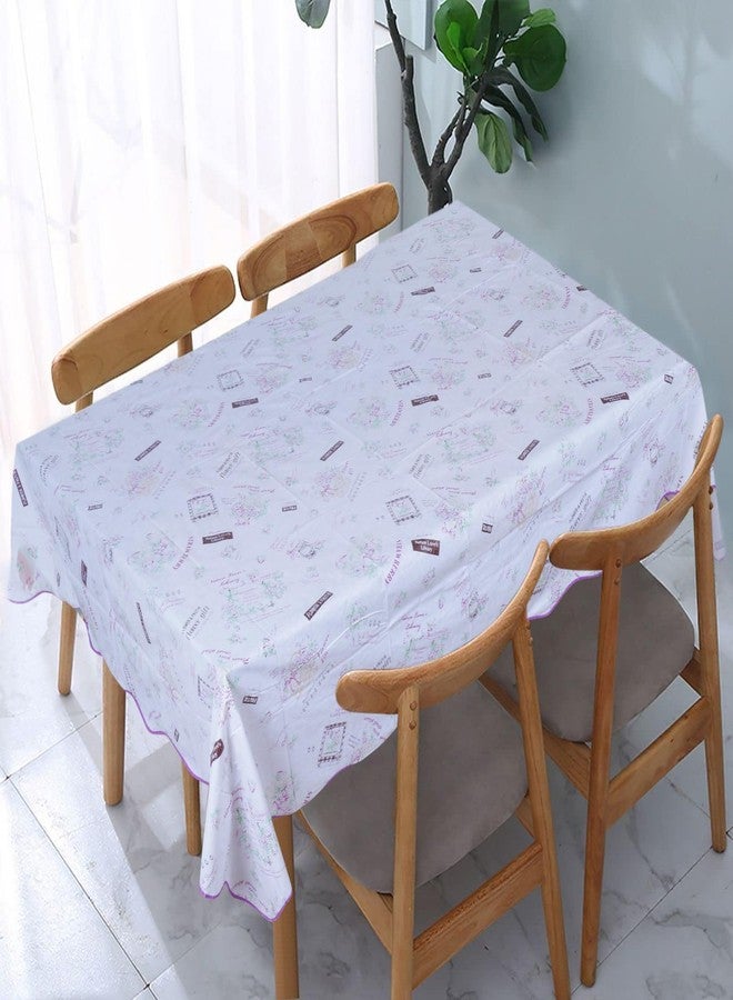 homewards غطاء طاولة مستطيل الشكل من مادة PVC بتصميم زهري تجريدي من homewards®، مقاس 137 سم × 183 سم، مع بطانة قطنية. - Image 4