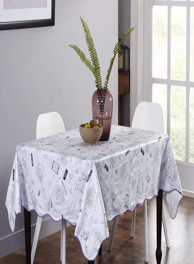 homewards غطاء طاولة مستطيل الشكل من مادة PVC بتصميم زهري تجريدي من homewards®، مقاس 137 سم × 183 سم، مع بطانة قطنية. - Image 1