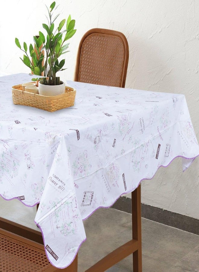 homewards غطاء طاولة مستطيل الشكل من مادة PVC بتصميم زهري تجريدي من homewards®، مقاس 137 سم × 183 سم، مع بطانة قطنية. - Image 5