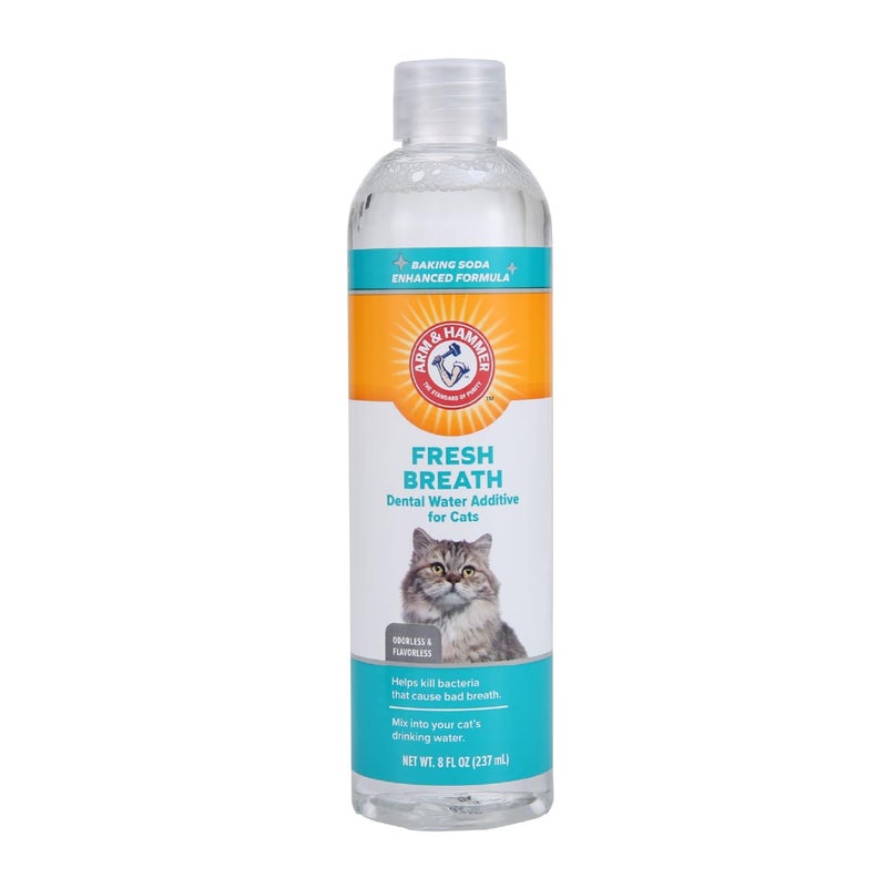 Arm & Hammer for Pets Advanced Care Dental Water Additive for Cats | Cat Teeth Cleaning Product for All Cats | Odorless and Flavorless Cat Dental Rinse, 8 Ounces - Image 1