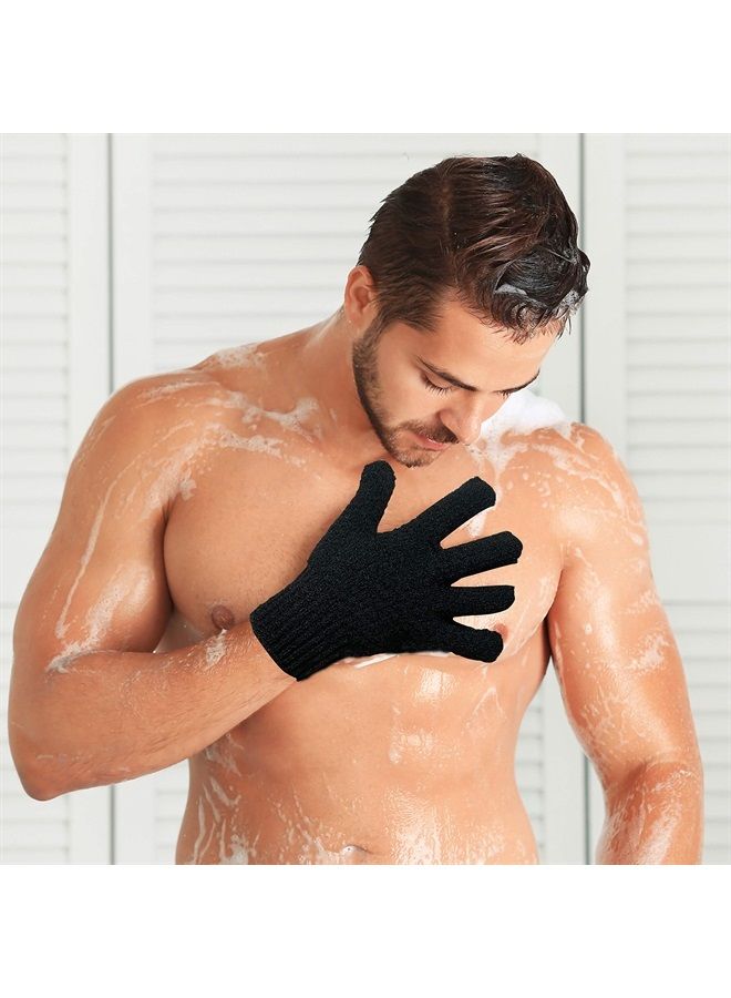 CLEEDY Bath Exfoliating Gloves Scrub - 4 Pcs (2Pairs) Lengthened and Large Exfoliating Scrubbing Gloves for Shower, Spa, Massage - Scrub Exfoliating Mitts for Body, Face, Hand and Foot (black and gray - Image 5