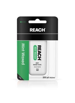 REACH Dental Floss, Waxed, Mint, 200 Yard (Pack Of 5)  - Image 1