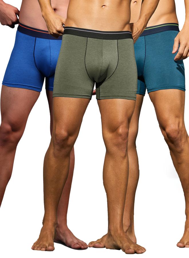 تكنوسبورت عبوة 3 - بوكسرات سادة مطاطية بأربعة اتجاهات - Image 5