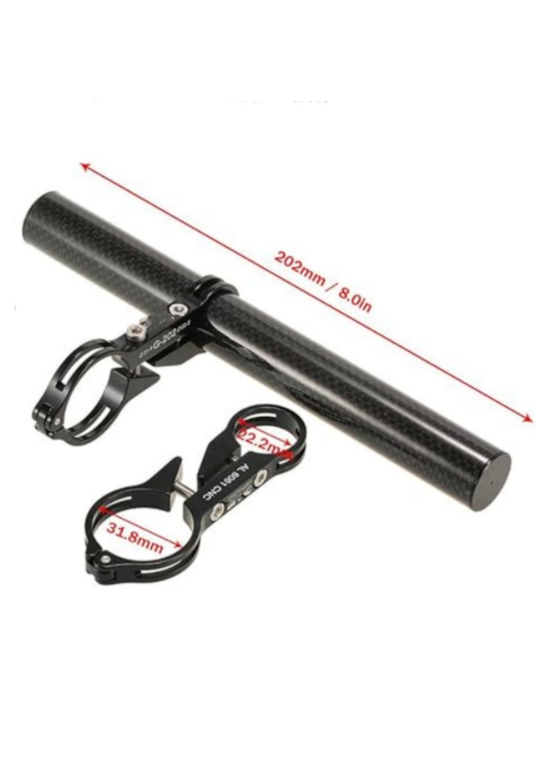 1PCS Multi-functional Cycling Road Bike Mountain MTB Bicycle Handlebar Extender Double Mount Extensions Carbon Fiber Holder 22.2mm Bar Computer Clips Bracket 31.8mm Set - Image 2
